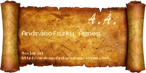 Andrásofszky Ágnes névjegykártya