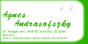 agnes andrasofszky business card